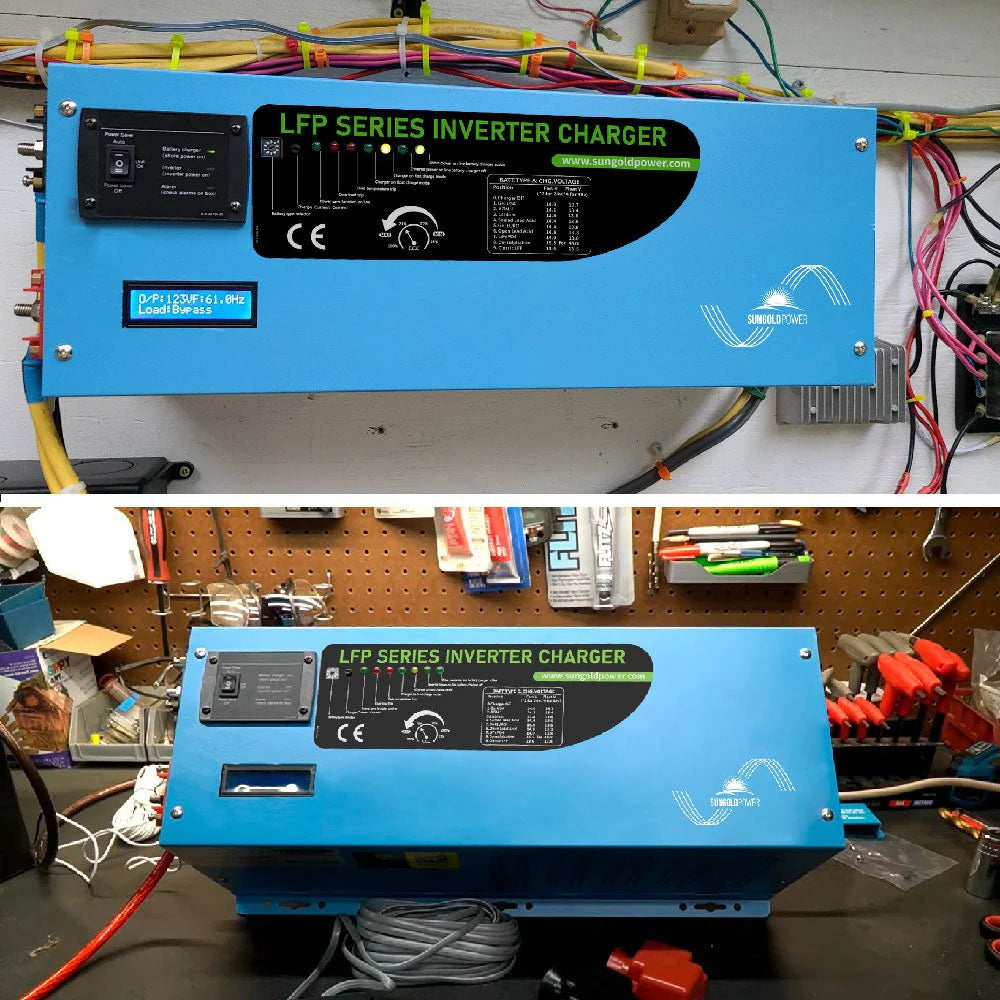SunGoldPower 4000W DC 24V Pure Sine Wave Inverter With Charger (LFP4K24V120VSG)